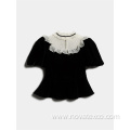 Ruffled Round Neck Tie Up Waist Princess Shirt